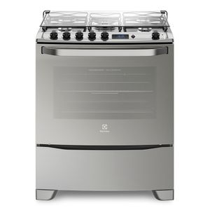 Fogão 5 Bocas Electrolux Prata com Grill e Tripla Chama (76GSR)