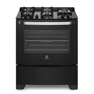 Fogão 5 Bocas Electrolux Preto com Mesa de Vidro e Food Sensor (76GRS)