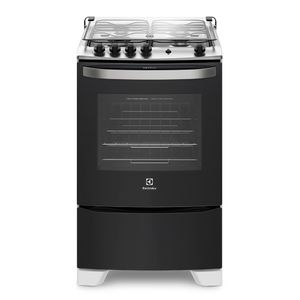 Fogão 4 Bocas Electrolux Preto com Porta Full Glass (56LBU)