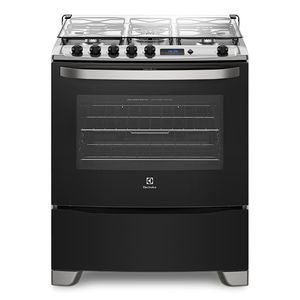 Fogão 5 Bocas Electrolux Preto  com Tripla Chama e Timer Digital (76USR)